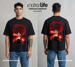 Cazadores de la Noche | El Mas Poderoso del Origen #01266 - Playera Oversized Premium | Deep Black - Foto en modelo