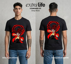 Cazadores de la Noche | El Mas Poderoso del Origen #01266 - Playera Standard Fit | Deep Black - Foto en modelo