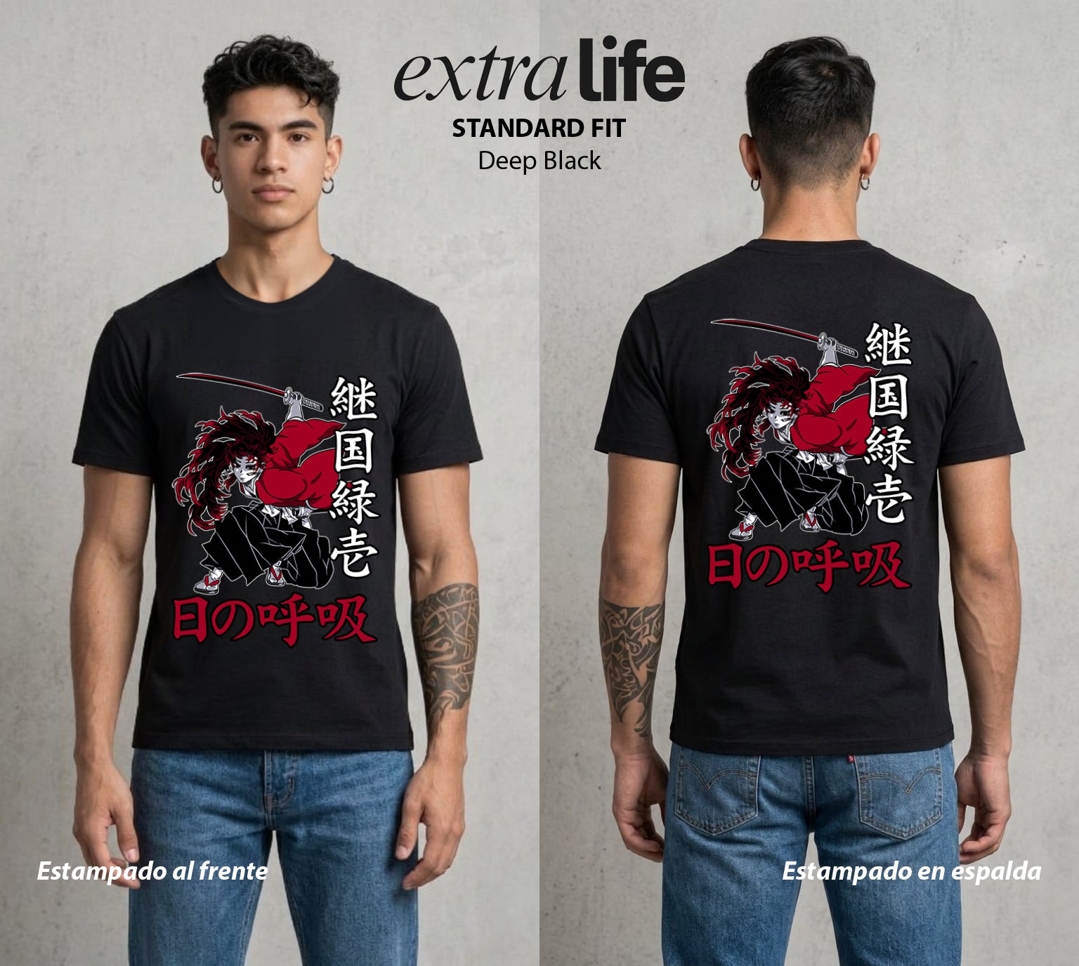 Cazadores de la Noche | La Leyenda Original #01267 - Playera Standard Fit | Deep Black - Foto en modelo