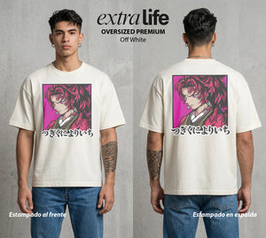 Cazadores de la Noche | El Primer Cazador #01268 - Playera Oversized Premium | Off White - Foto en modelo
