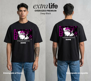 Cazadores de la Noche | El Mas Poderoso del Origen #01271 - Playera Oversized Premium | Deep Black - Foto en modelo