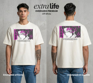 Cazadores de la Noche | El Mas Poderoso del Origen #01271 - Playera Oversized Premium | Off White - Foto en modelo