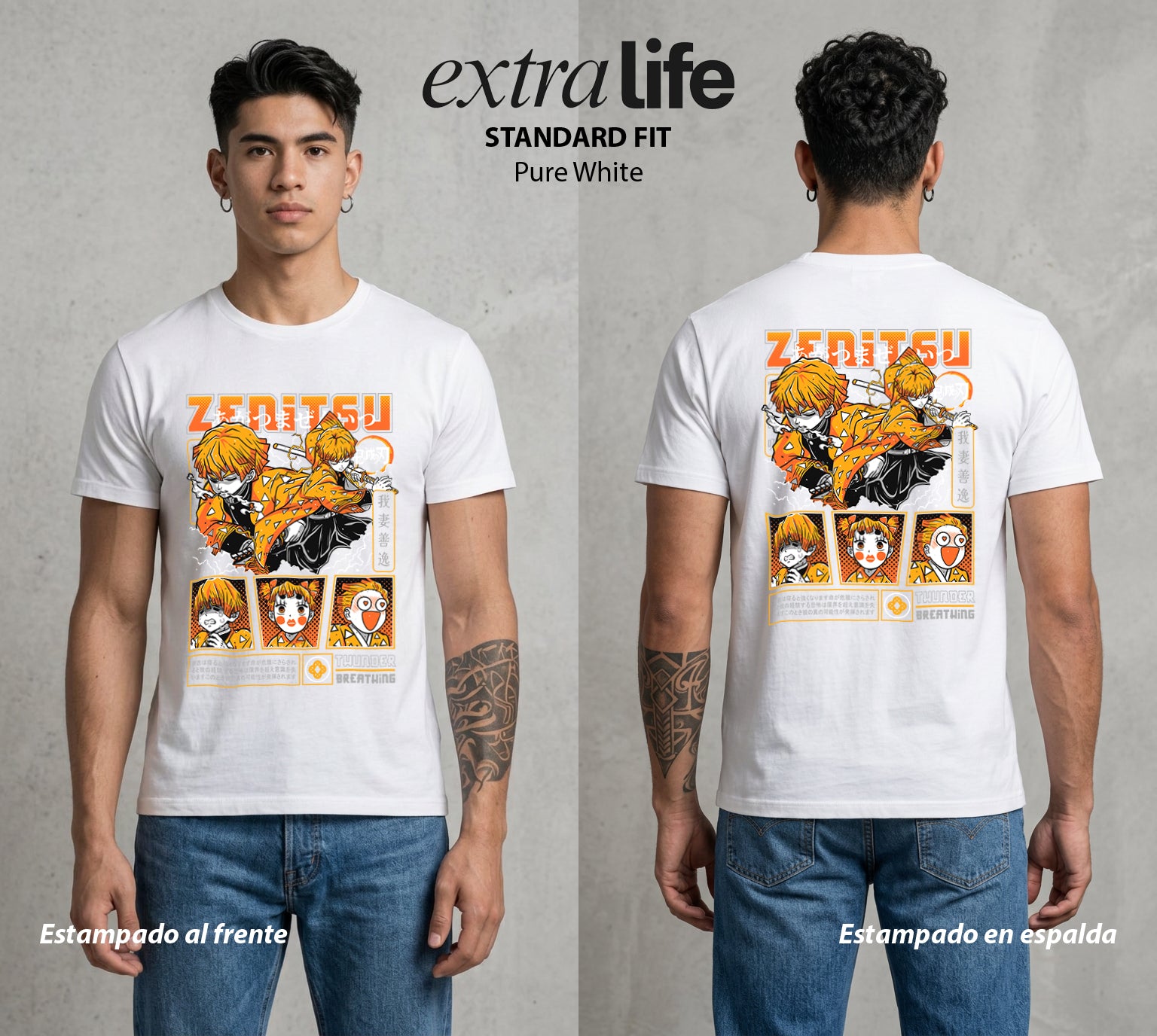 Cazadores de la Noche | Un Solo Estilo #01275 - Playera Standard Fit | Pure White - Foto en modelo