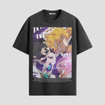 Playera urbana de anime y gaming ExtraLife MX, corte Standard Fit unisex ligero y transpirable en color Deep Black y Pure White, ropa de uso diario para gym y casual.