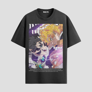 Playera urbana de anime y gaming ExtraLife MX, corte Standard Fit unisex ligero y transpirable en color Deep Black y Pure White, ropa de uso diario para gym y casual.