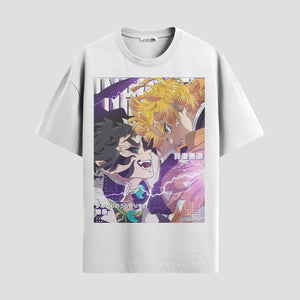 Playera urbana de anime y gaming ExtraLife MX, corte Standard Fit unisex ligero y transpirable en color Deep Black y Pure White, ropa de uso diario para gym y casual.