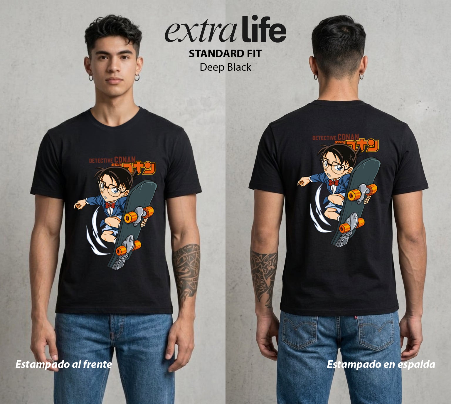 El Nino Detective | La Deduccion del Bien #01295 - Playera Standard Fit | Deep Black - Foto en modelo