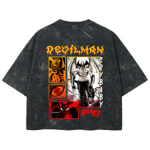 Playera streetwear premium de anime y gaming ExtraLife MX, corte boxy deluxe mineral wash heavyweight en color Acid Wash, moda urbana mexicana de culto.