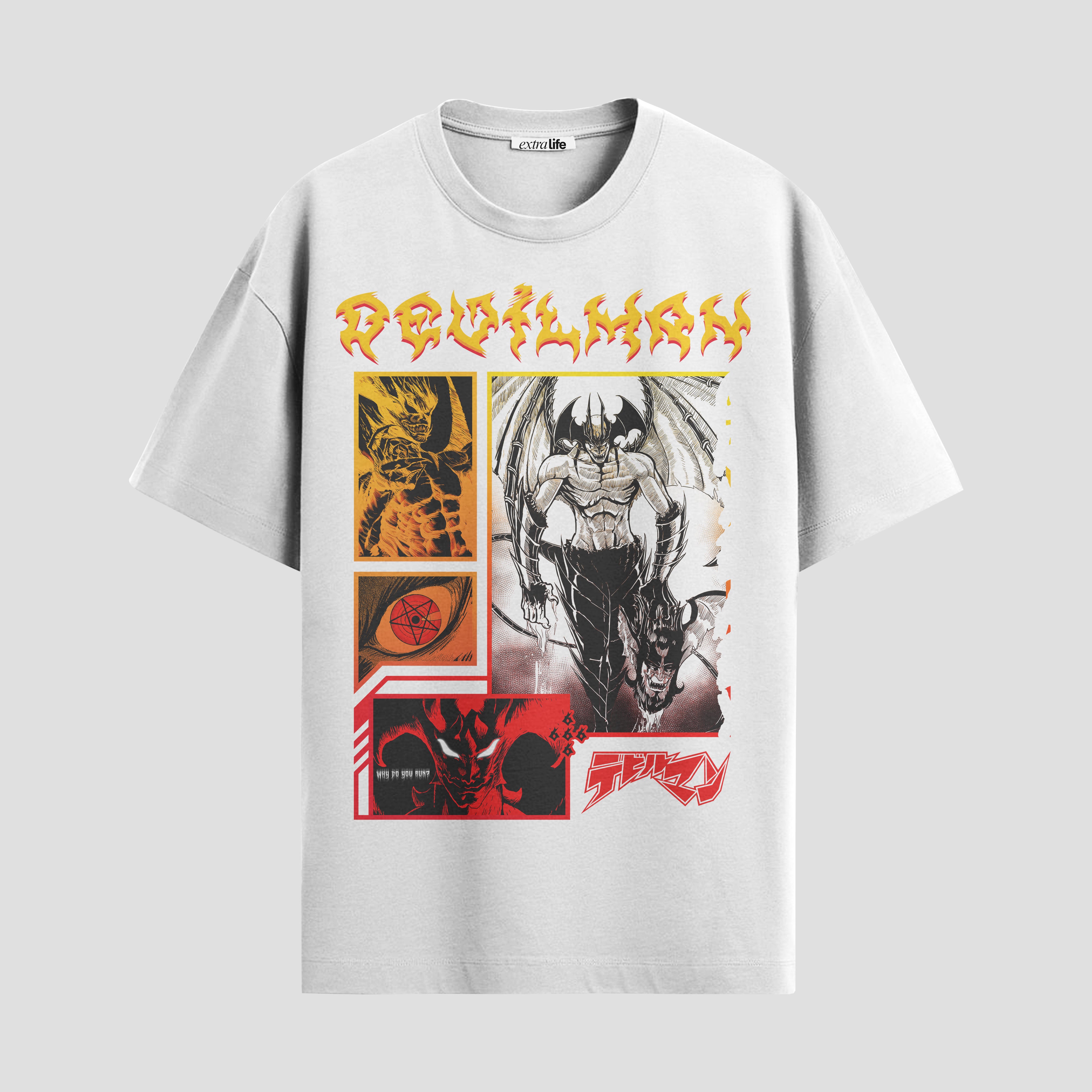 Playera urbana de anime y gaming ExtraLife MX, corte Standard Fit unisex ligero y transpirable en color Deep Black y Pure White, ropa de uso diario para gym y casual.