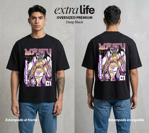El Mundo Digital | Digimon Angewomon Waifu del Corazon #01303 - Playera Oversized Premium | Deep Black - Foto en modelo