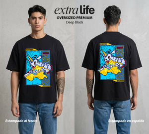 El Mundo Digital | Digimon Gabumon #01306 - Playera Oversized Premium | Deep Black - Foto en modelo