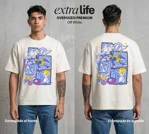 El Mundo Digital | La Hija Libertaria #01310 - Playera Oversized Premium | Off White - Foto en modelo