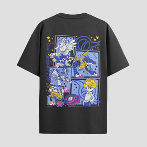 Playera urbana de anime y gaming ExtraLife MX, corte Standard Fit unisex ligero y transpirable en color Deep Black y Pure White, ropa de uso diario para gym y casual.