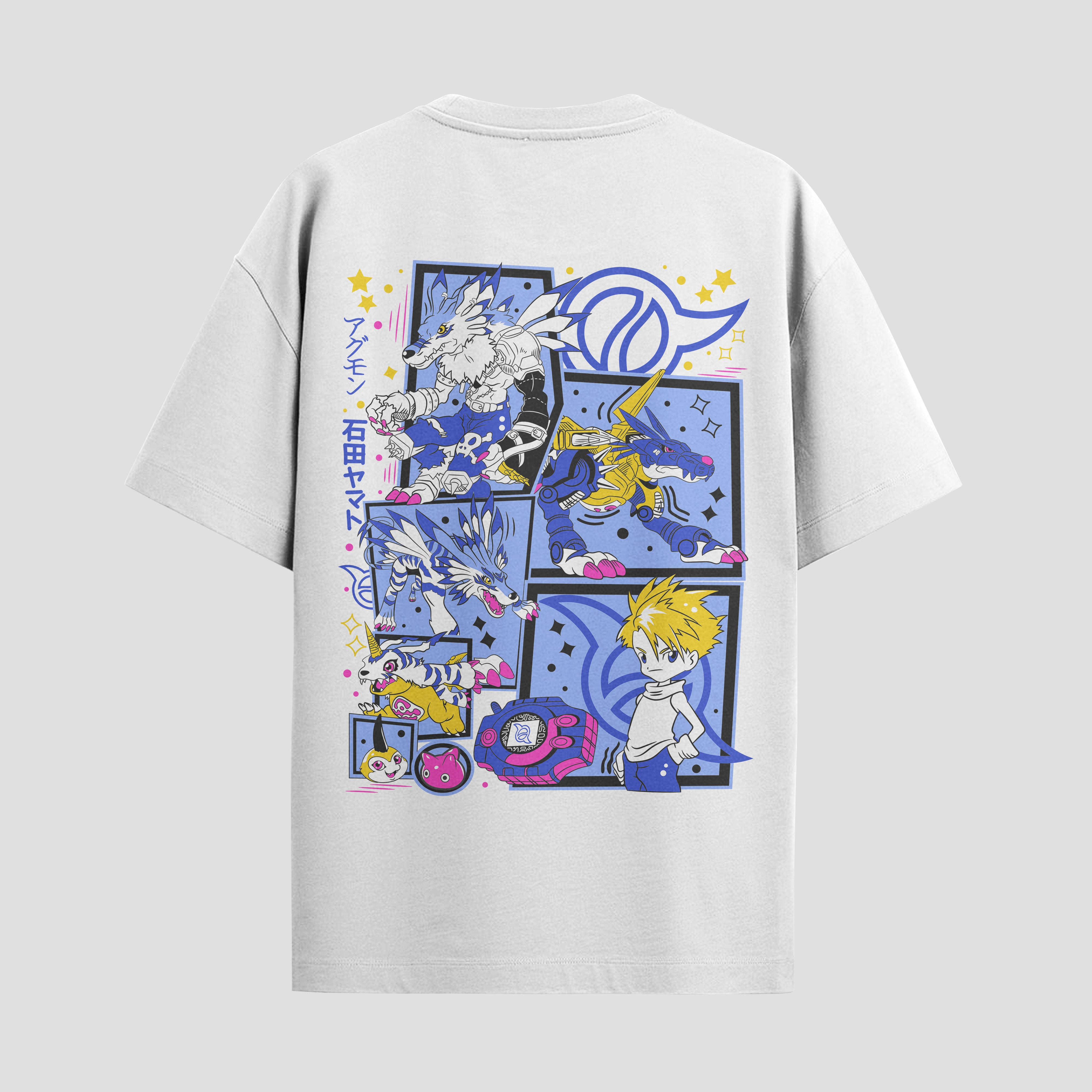 Playera urbana de anime y gaming ExtraLife MX, corte Standard Fit unisex ligero y transpirable en color Deep Black y Pure White, ropa de uso diario para gym y casual.