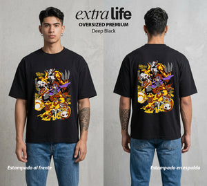 El Mundo Digital | Digimon Koromon Evolution Evolucion #01314 - Playera Oversized Premium | Deep Black - Foto en modelo