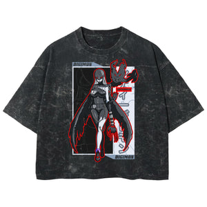 Playera streetwear premium de anime y gaming ExtraLife MX, corte boxy deluxe mineral wash heavyweight en color Acid Wash, moda urbana mexicana de culto.