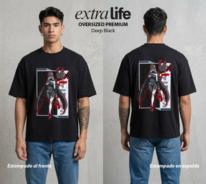 El Mundo Digital | Digimon Lady Devimon #01315 - Playera Oversized Premium | Deep Black - Foto en modelo