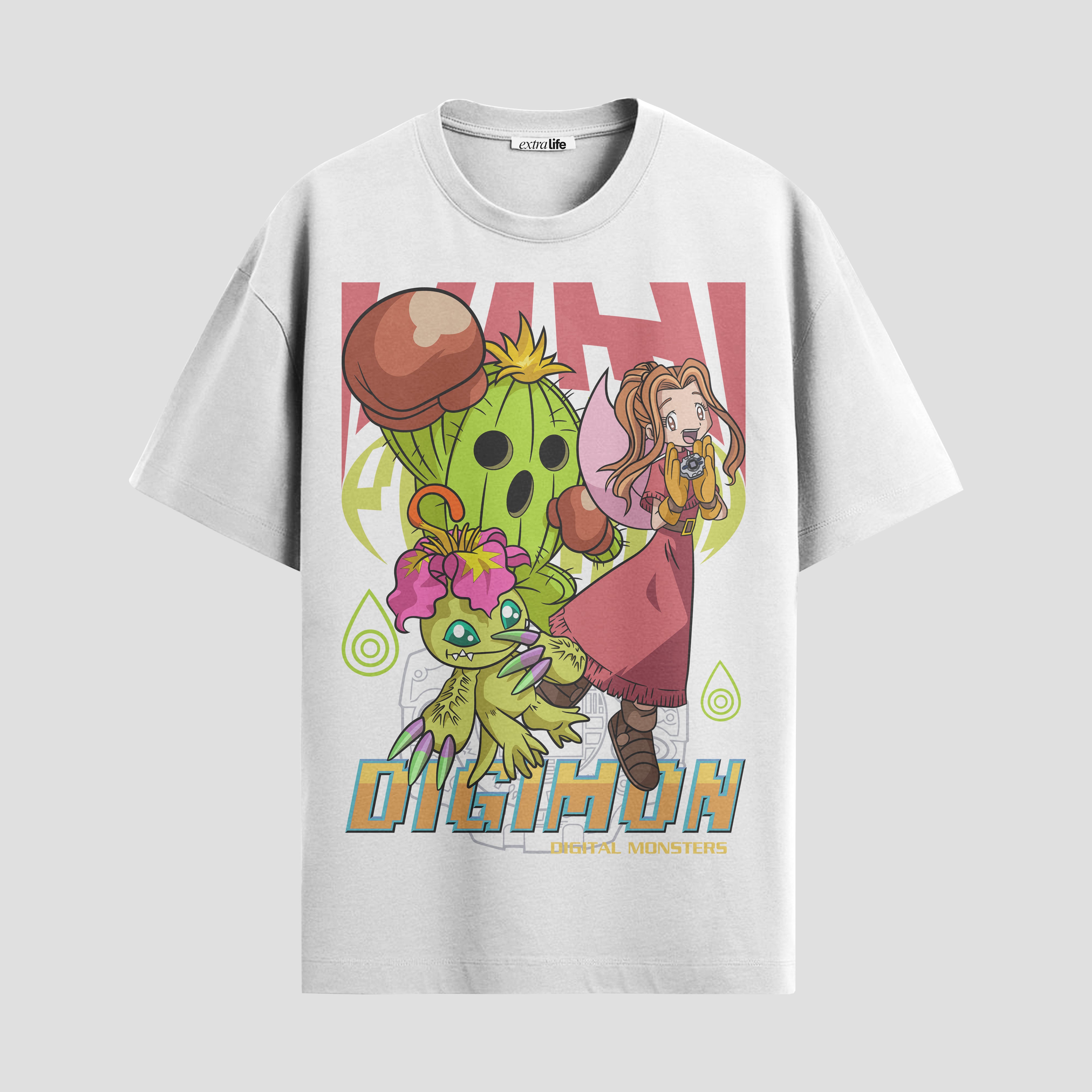 Playera urbana de anime y gaming ExtraLife MX, corte Standard Fit unisex ligero y transpirable en color Deep Black y Pure White, ropa de uso diario para gym y casual.