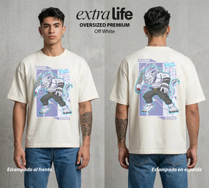 El Mundo Digital | Digimon Panjyamon #01319 - Playera Oversized Premium | Off White - Foto en modelo