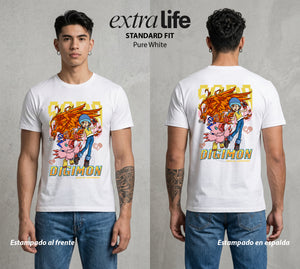 El Mundo Digital | Digimon Sora X Biyomon #01323 - Playera Standard Fit | Pure White - Foto en modelo