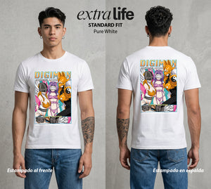 El Mundo Digital | Digimon Waifus del Corazon #01326 - Playera Standard Fit | Pure White - Foto en modelo