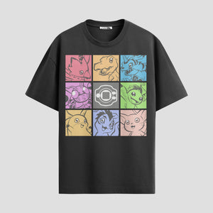 Playera urbana de anime y gaming ExtraLife MX, corte Standard Fit unisex ligero y transpirable en color Deep Black y Pure White, ropa de uso diario para gym y casual.