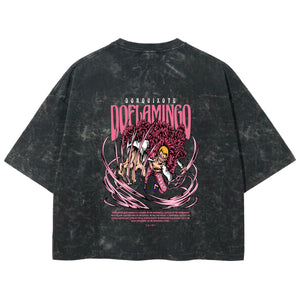 Playera streetwear premium de anime y gaming ExtraLife MX, corte boxy deluxe mineral wash heavyweight en color Acid Wash, moda urbana mexicana de culto.