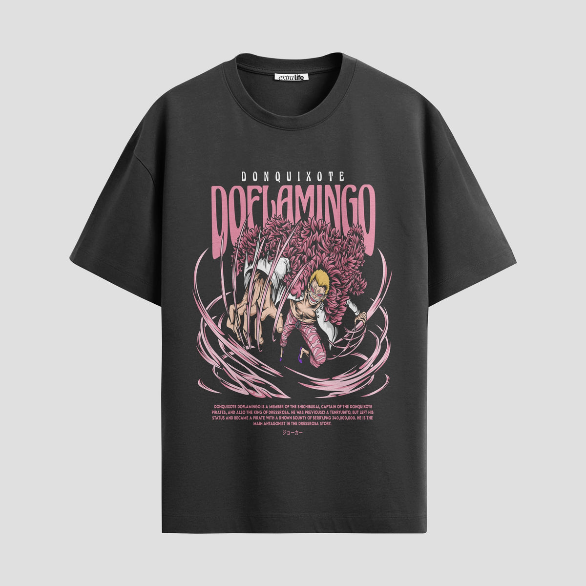 Playera urbana de anime y gaming ExtraLife MX, corte Classic Premium unisex ligero y transpirable en color Deep Black y Pure White, ropa de uso diario para gym y casual.
