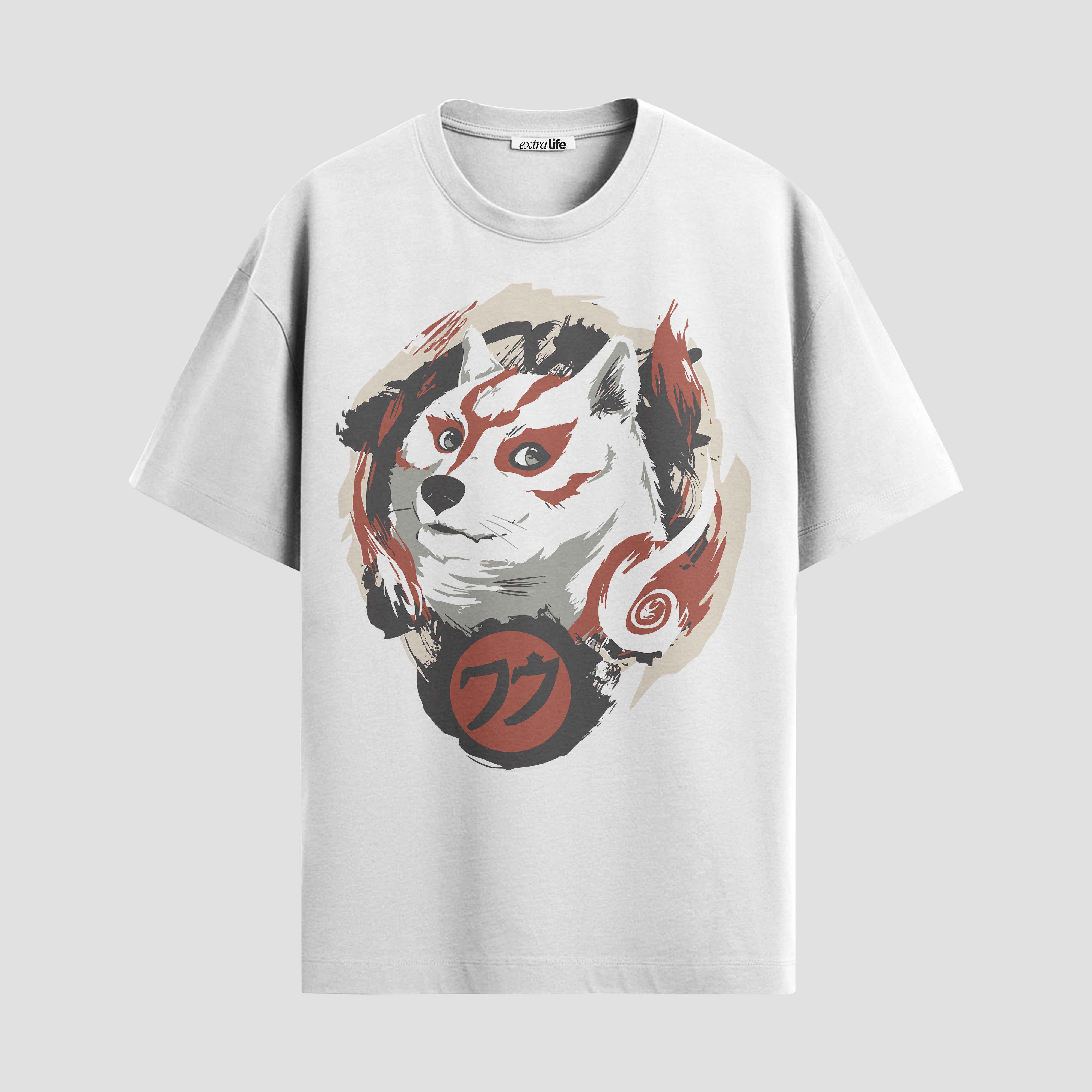 Playera urbana de anime y gaming ExtraLife MX, corte Standard Fit unisex ligero y transpirable en color Deep Black y Pure White, ropa de uso diario para gym y casual.