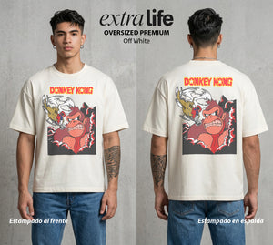 La Jungla del Simio | El Rey de la Jungla #01331 - Playera Oversized Premium | Off White - Foto en modelo