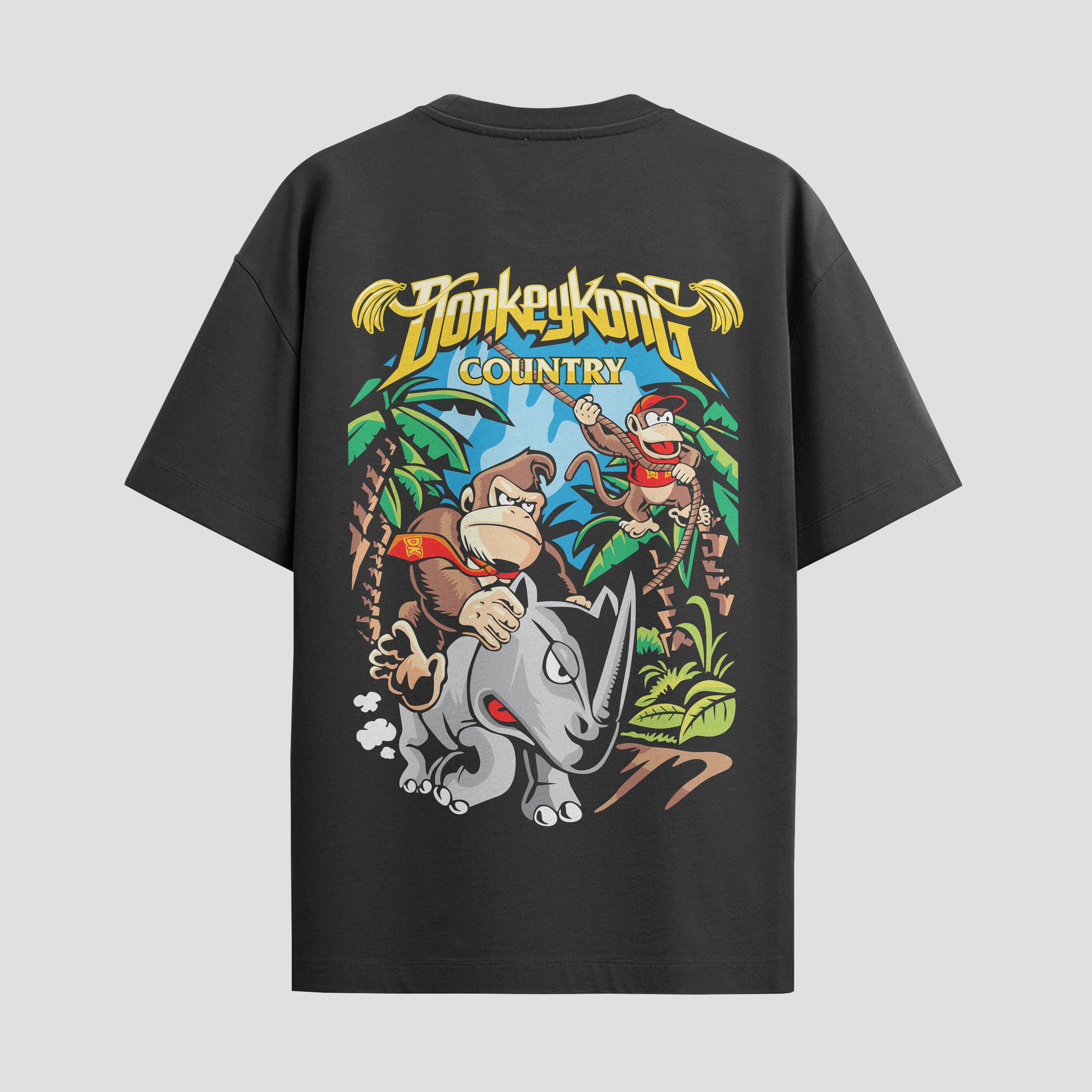 Playera urbana de anime y gaming ExtraLife MX, corte Standard Fit unisex ligero y transpirable en color Deep Black y Pure White, ropa de uso diario para gym y casual.