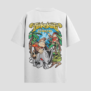 Playera urbana de anime y gaming ExtraLife MX, corte Standard Fit unisex ligero y transpirable en color Deep Black y Pure White, ropa de uso diario para gym y casual.