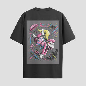 Playera urbana de anime y gaming ExtraLife MX, corte Standard Fit unisex ligero y transpirable en color Deep Black y Pure White, ropa de uso diario para gym y casual.