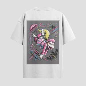 Playera urbana de anime y gaming ExtraLife MX, corte Standard Fit unisex ligero y transpirable en color Deep Black y Pure White, ropa de uso diario para gym y casual.