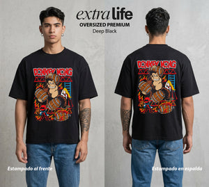 La Jungla del Simio | El Simio del Bien #01335 - Playera Oversized Premium | Deep Black - Foto en modelo