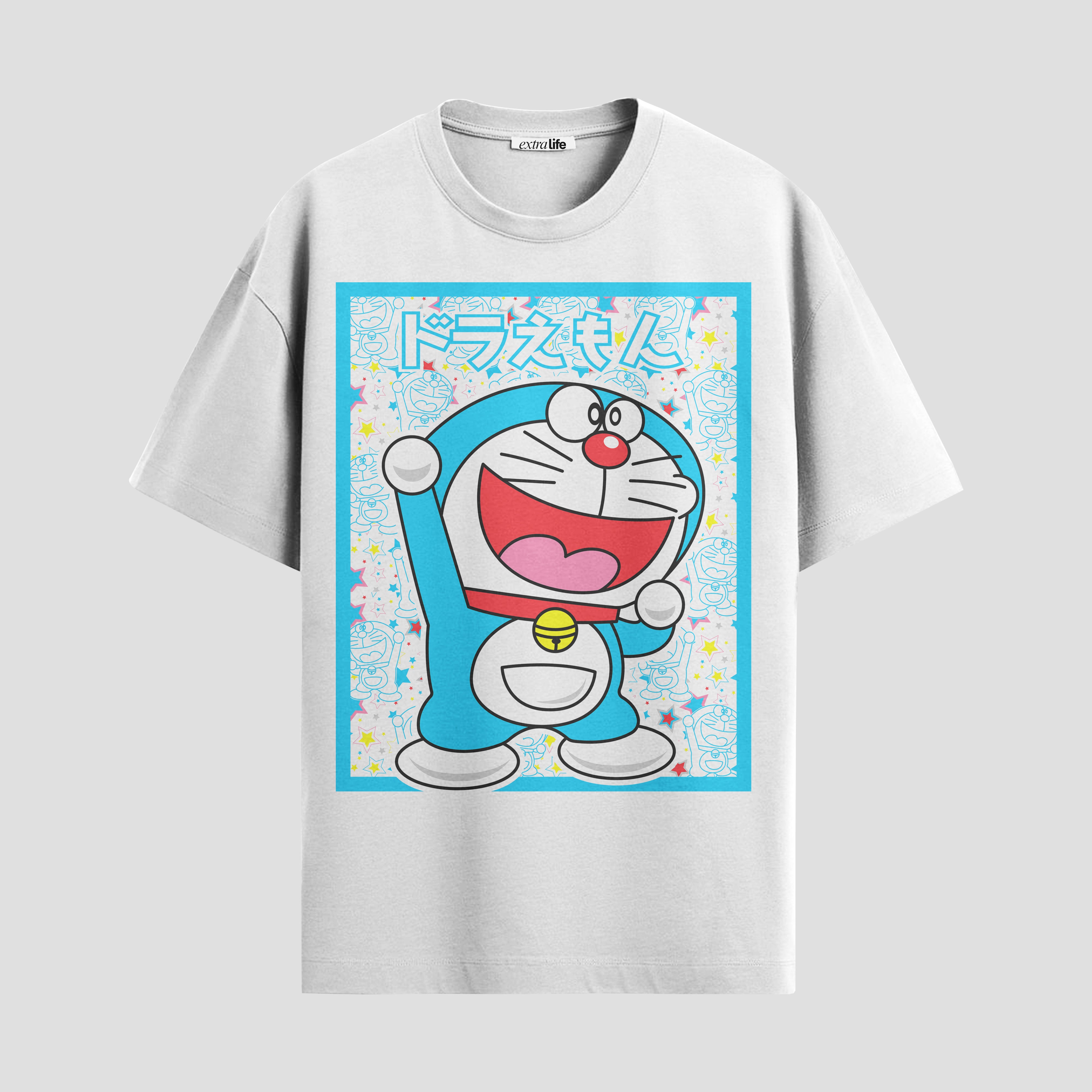 Playera urbana de anime y gaming ExtraLife MX, corte Standard Fit unisex ligero y transpirable en color Deep Black y Pure White, ropa de uso diario para gym y casual.