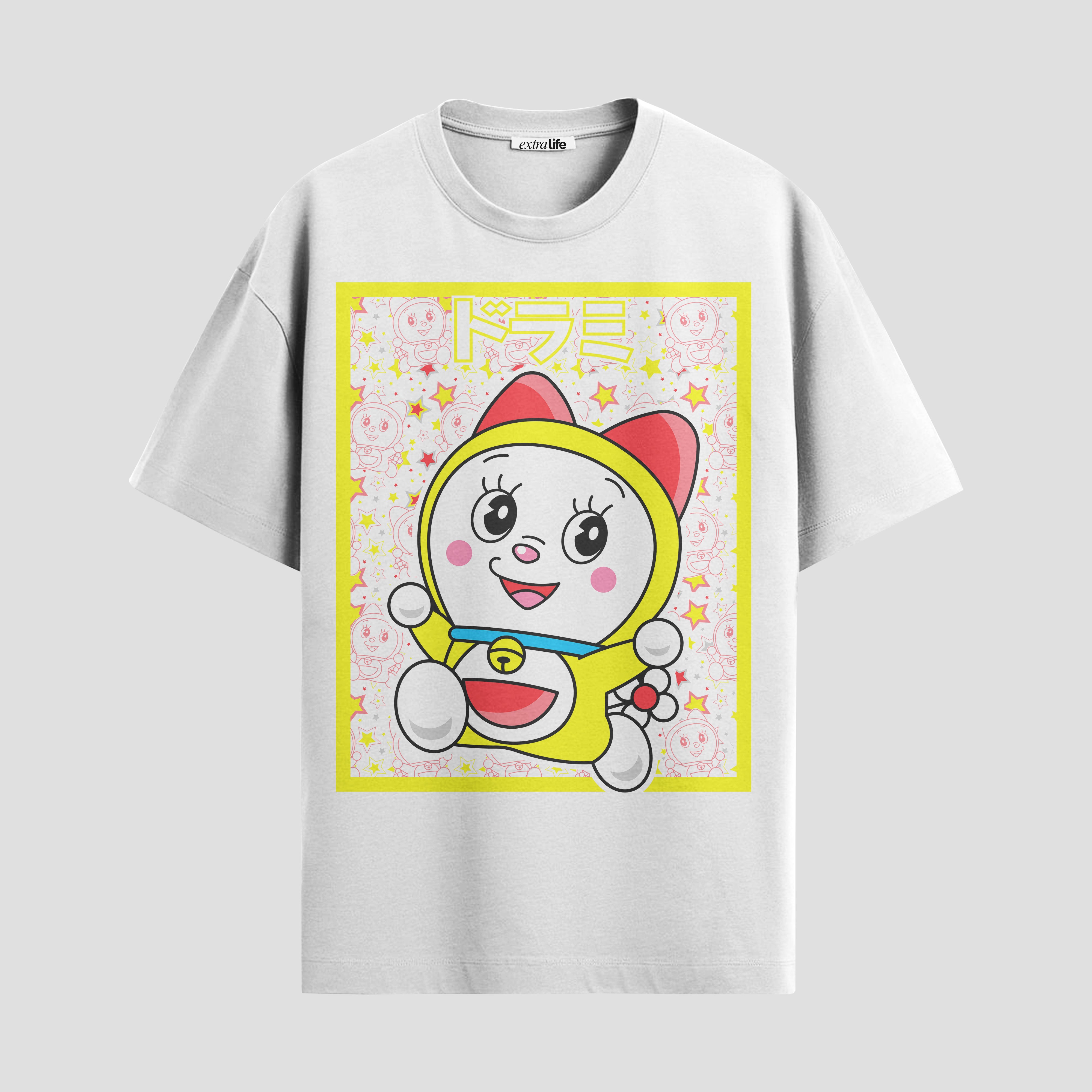 Playera urbana de anime y gaming ExtraLife MX, corte Standard Fit unisex ligero y transpirable en color Deep Black y Pure White, ropa de uso diario para gym y casual.