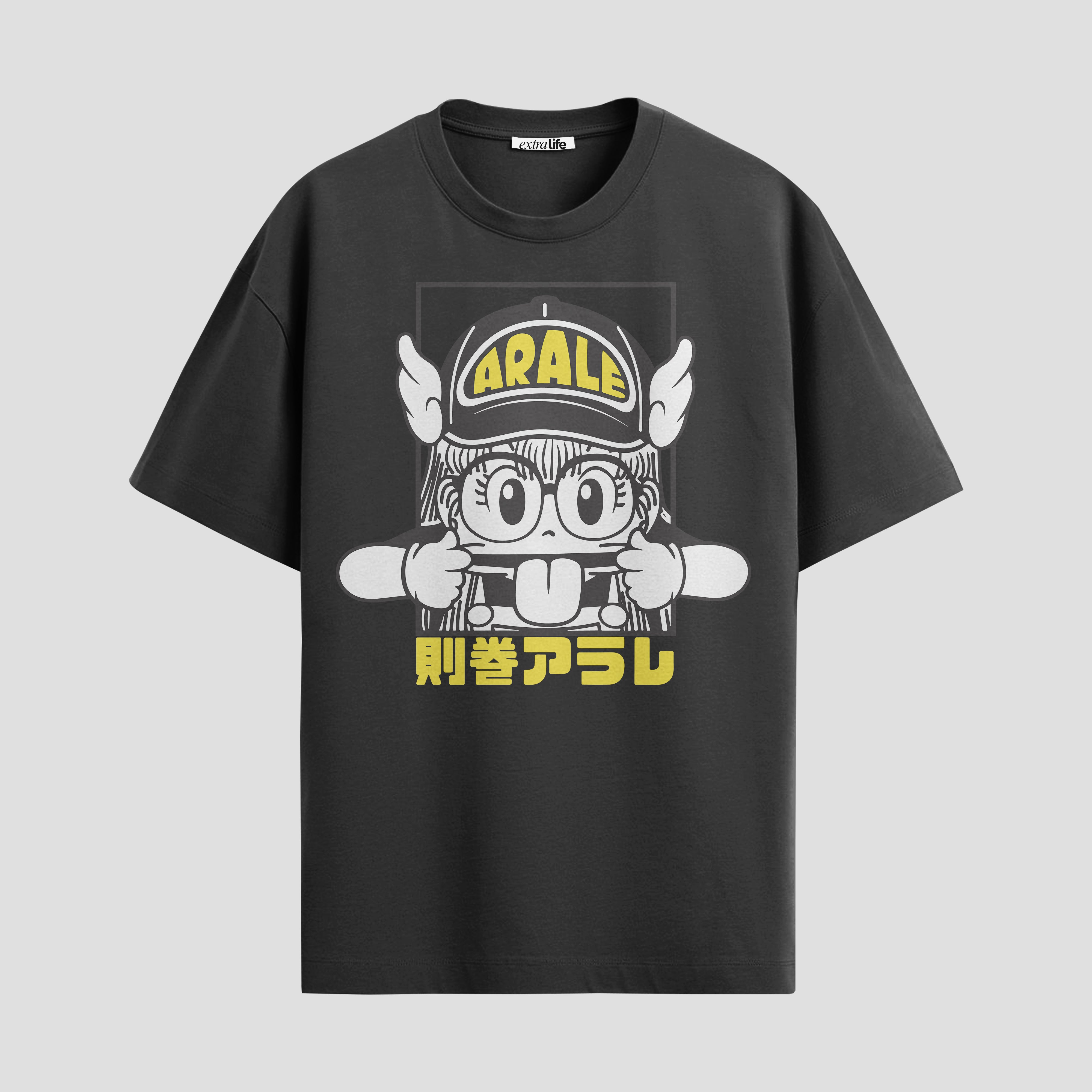 Playera urbana de anime y gaming ExtraLife MX, corte Standard Fit unisex ligero y transpirable en color Deep Black y Pure White, ropa de uso diario para gym y casual.