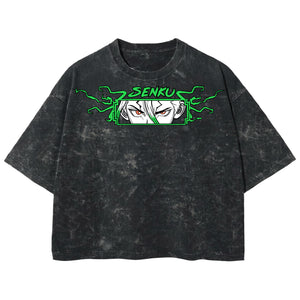 Playera streetwear premium de anime y gaming ExtraLife MX, corte boxy deluxe mineral wash heavyweight en color Acid Wash, moda urbana mexicana de culto.