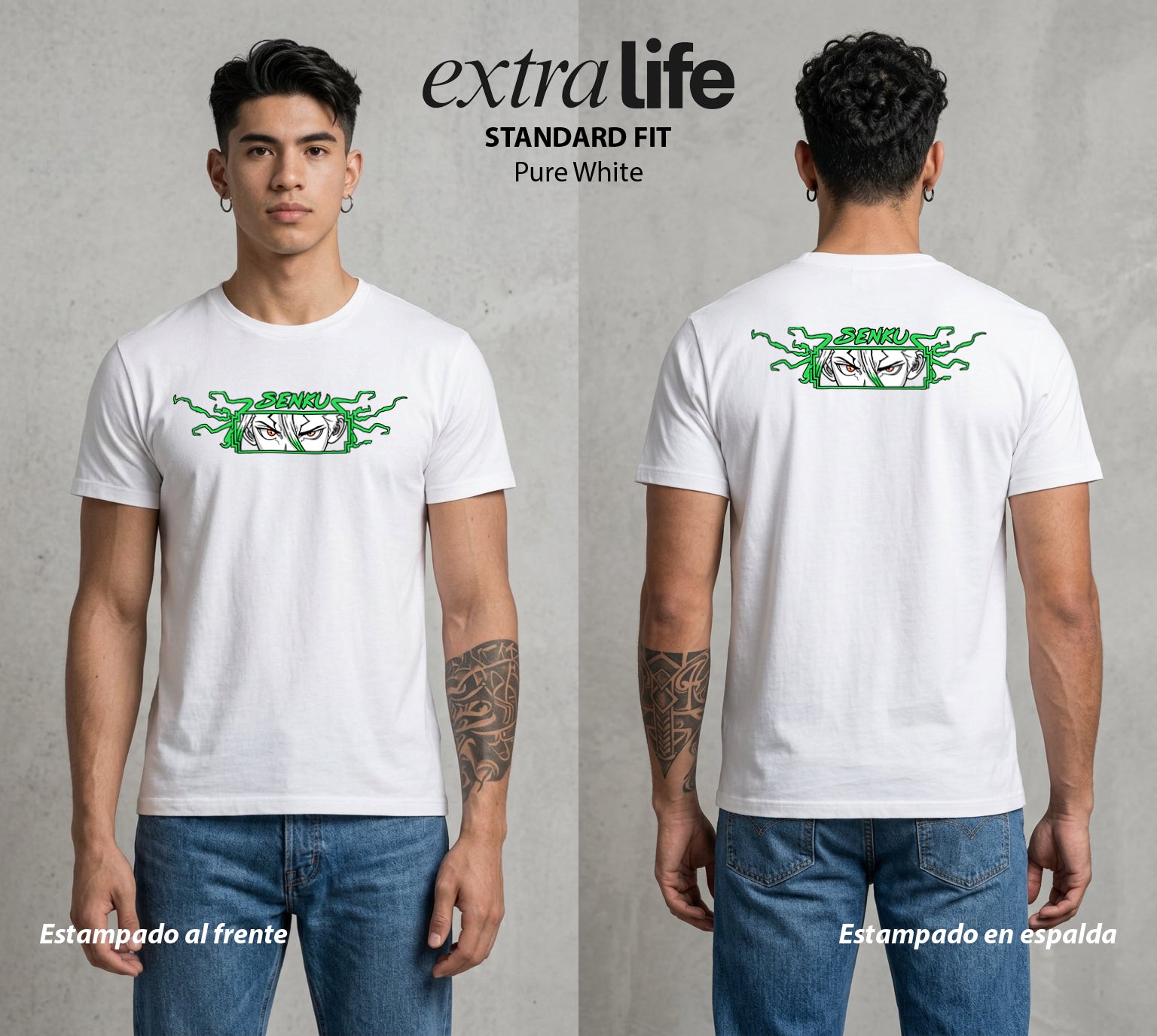 La Civilizacion Renacida | Los Heroes del Futuro #01343 - Playera Standard Fit | Pure White - Foto en modelo