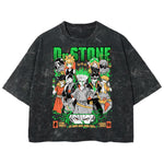 Playera streetwear premium de anime y gaming ExtraLife MX, corte boxy deluxe mineral wash heavyweight en color Acid Wash, moda urbana mexicana de culto.