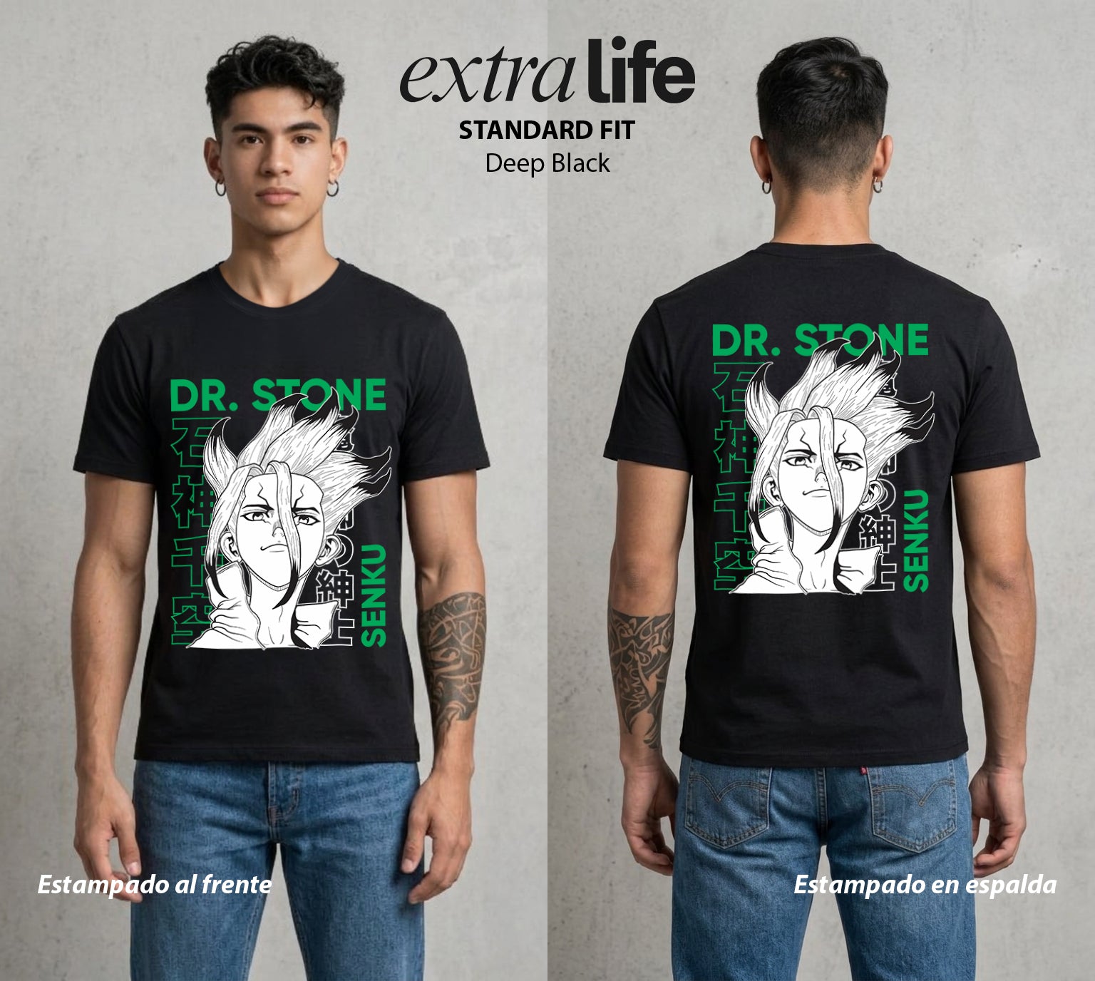 La Civilizacion Renacida | El Genio del Bien #01348 - Playera Standard Fit | Deep Black - Foto en modelo