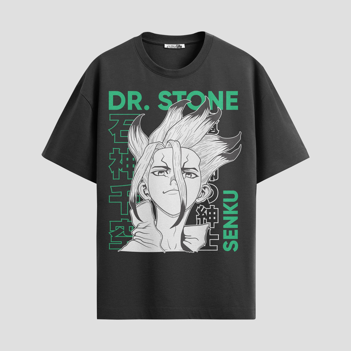 Playera urbana de anime y gaming ExtraLife MX, corte Classic Premium unisex ligero y transpirable en color Deep Black y Pure White, ropa de uso diario para gym y casual.