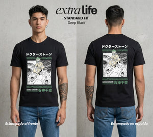 La Civilizacion Renacida | El Cerebro de Piedra #01349 - Playera Standard Fit | Deep Black - Foto en modelo