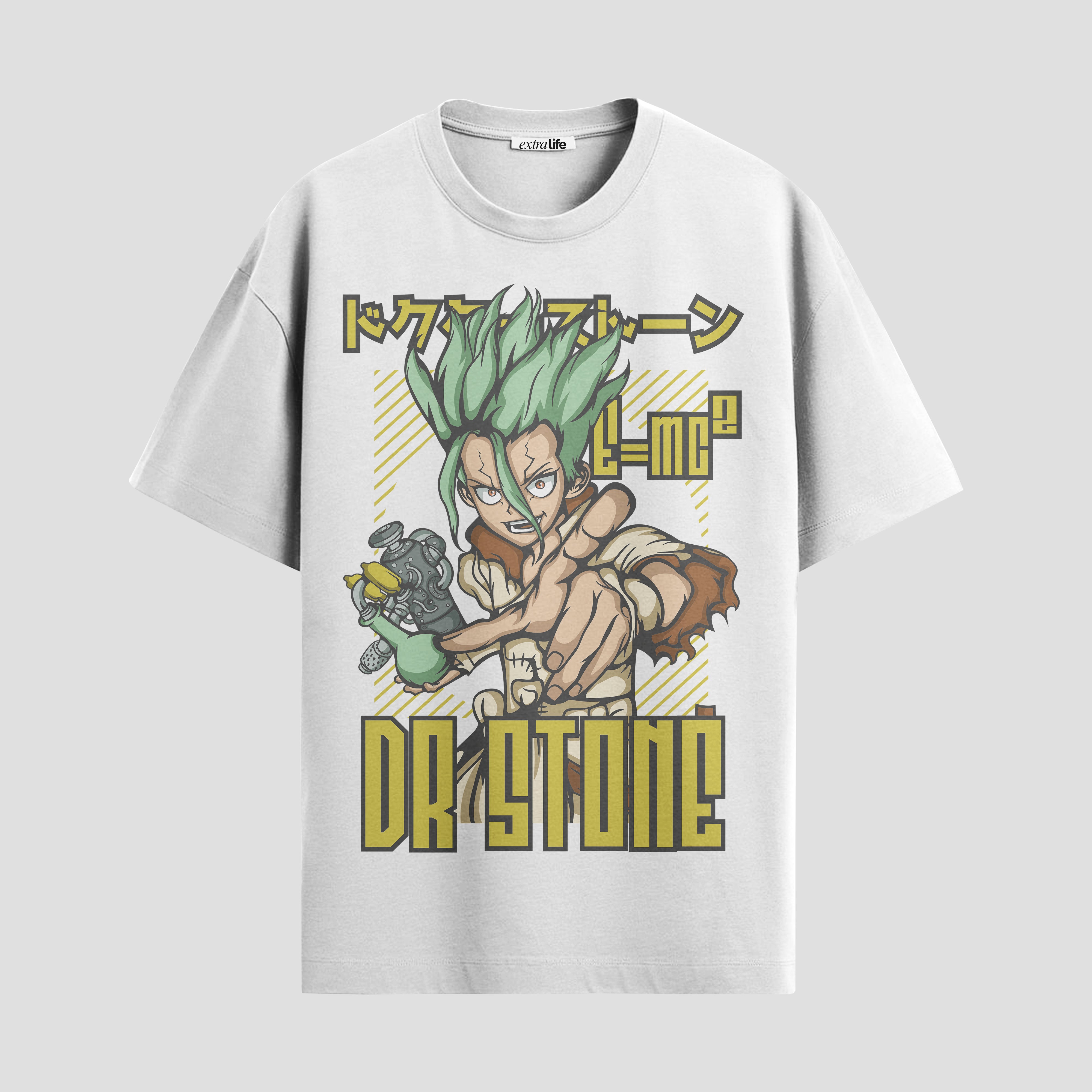 Playera urbana de anime y gaming ExtraLife MX, corte Standard Fit unisex ligero y transpirable en color Deep Black y Pure White, ropa de uso diario para gym y casual.