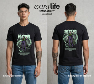 Varios Mundos | El Dragón Ancestral #01354 - Playera Standard Fit | Deep Black - Foto en modelo