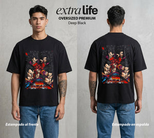 El Poder de las Esferas | La Criatura del Poder #01358 - Playera Oversized Premium | Deep Black - Foto en modelo