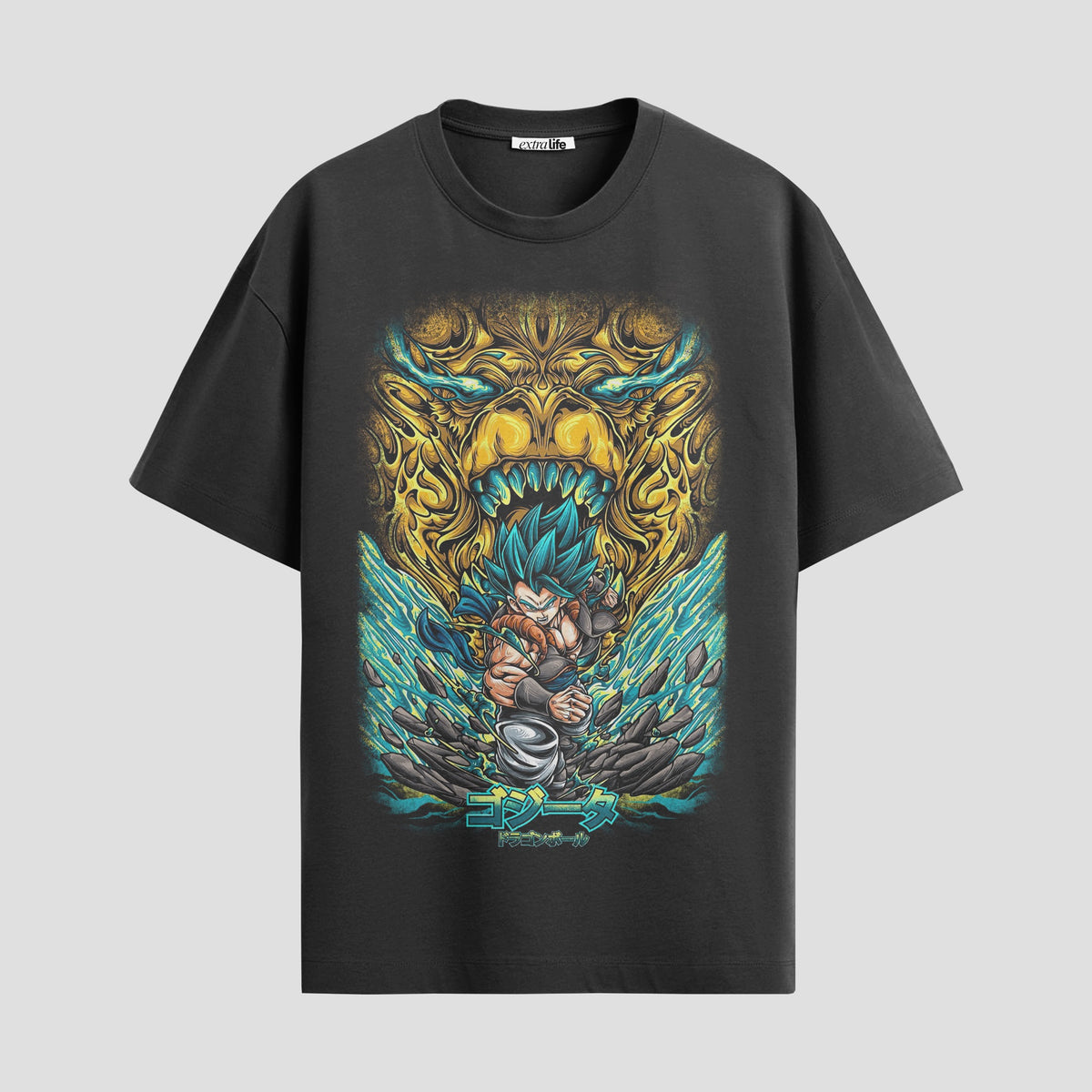 Playera urbana de anime y gaming ExtraLife MX, corte Classic Premium unisex ligero y transpirable en color Deep Black y Pure White, ropa de uso diario para gym y casual.