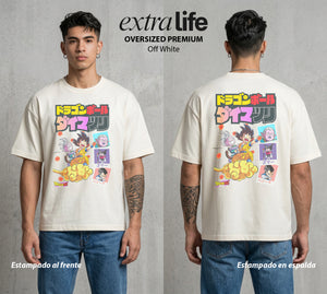 El Poder de las Esferas | El Dragón Ancestral #01361 - Playera Oversized Premium | Off White - Foto en modelo