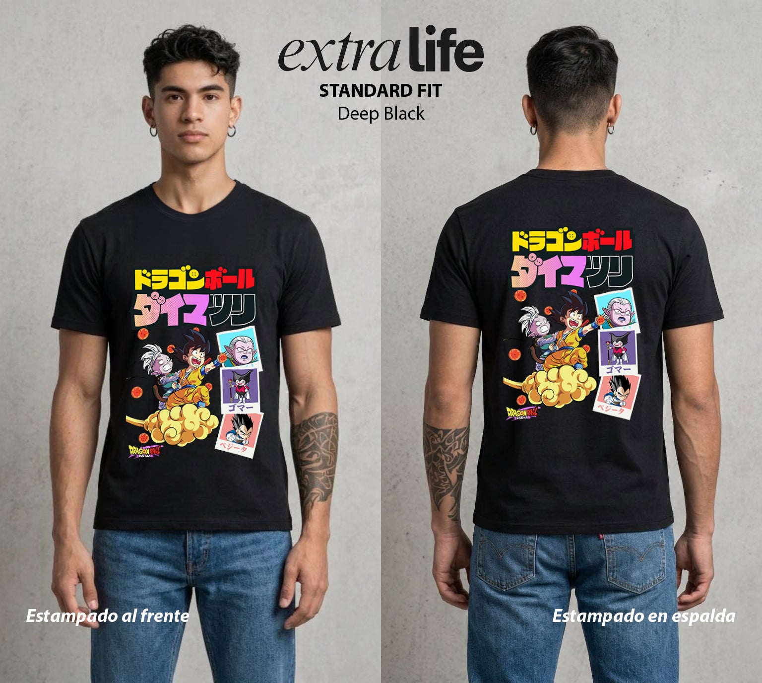 El Poder de las Esferas | El Dragón Ancestral #01361 - Playera Standard Fit | Deep Black - Foto en modelo